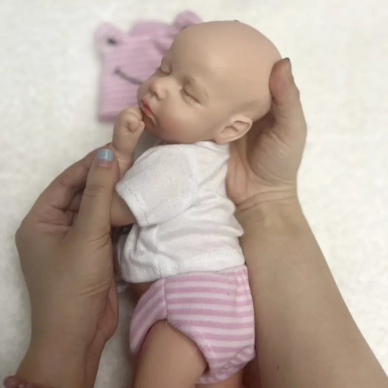Bambola reborn 31cm occhi chiusi 100% silicone morbido - reborn doll full silicone