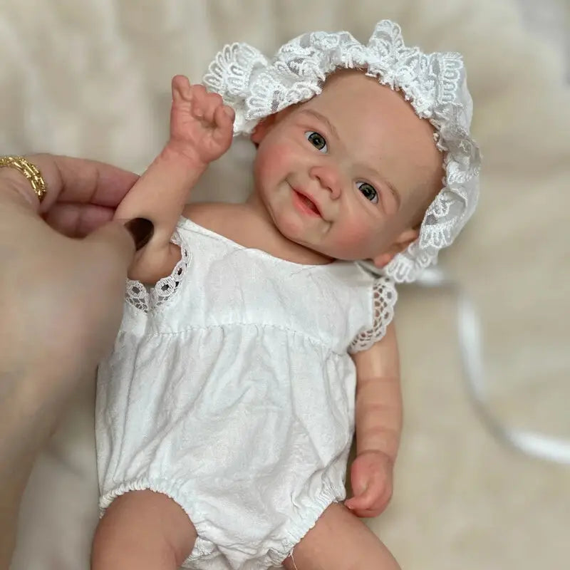Bambola reborn che sorride 33cm full silicone - ZOE / bébé reborn qui sourit 100% silicone