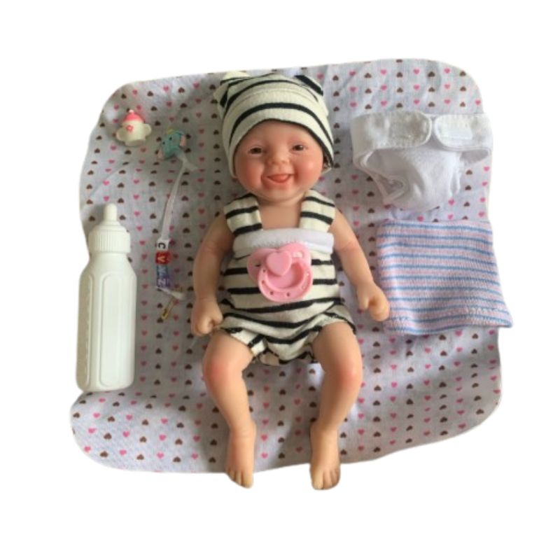 Poupée nouveau-née reborn femme/homme avec yeux ouverts en silicone souple - AVA