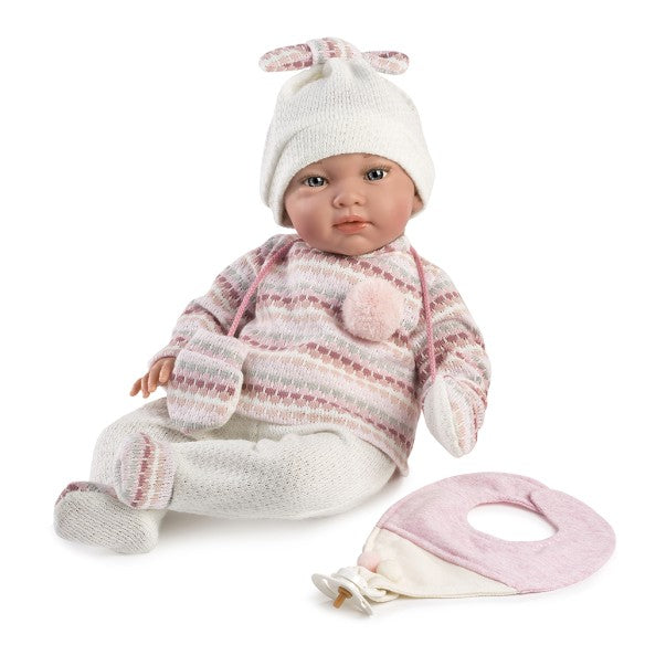 Bambola Reborn Jana 42 cm – Maglione in lana rosa
