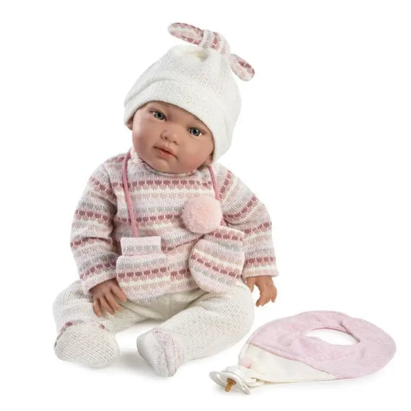 Bambola Reborn Jana 42 cm – Maglione in lana rosa