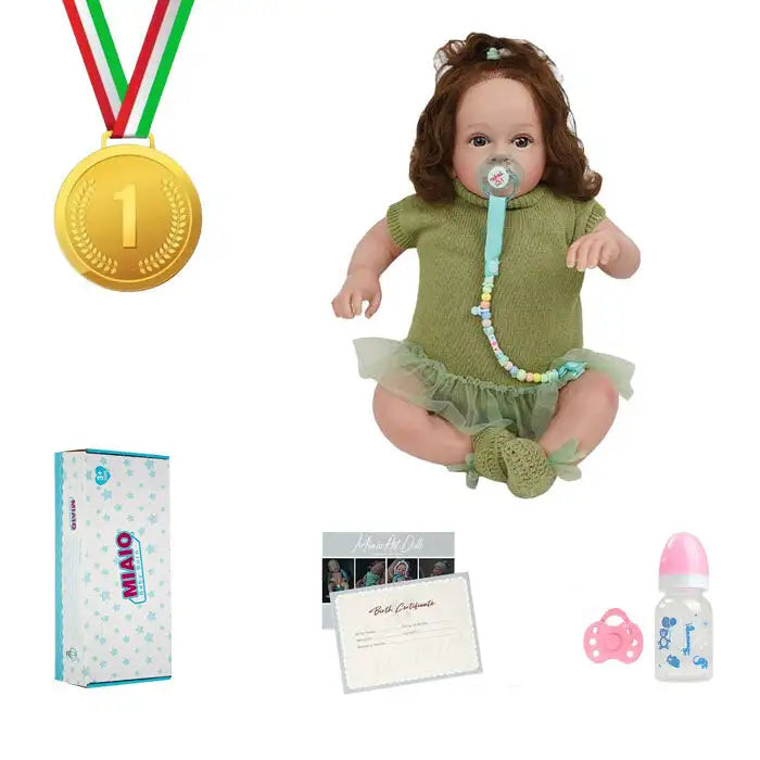 Grande bambola reborn toddler 60cm stoffa/vinile - EMMA