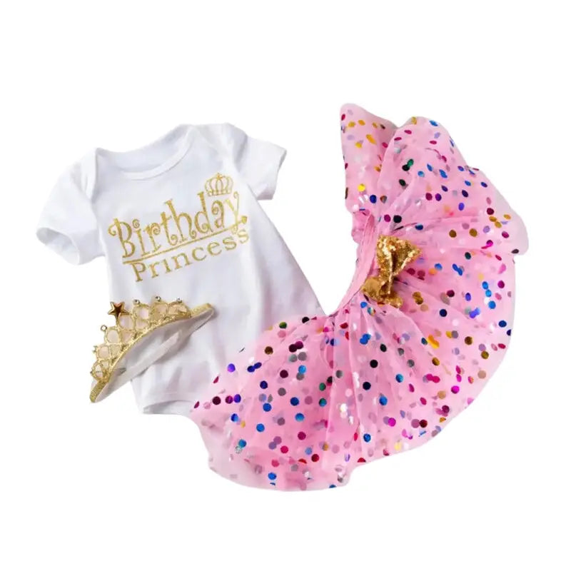 Set 3 pezzi reborn - Compleanno della principessa / vestiti per bambole reborn femmine