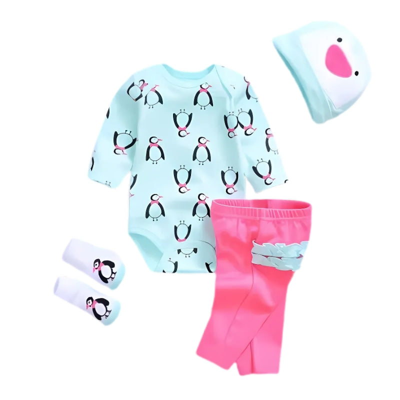 Set di vestiti reborn - sulla mia banchisa rosa e ciano / vestiti per bambole reborn femmine
