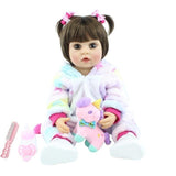 Bambola reborn femmina - Bianca ; bambola reborn silicone (toddler) ; bambola unicorno