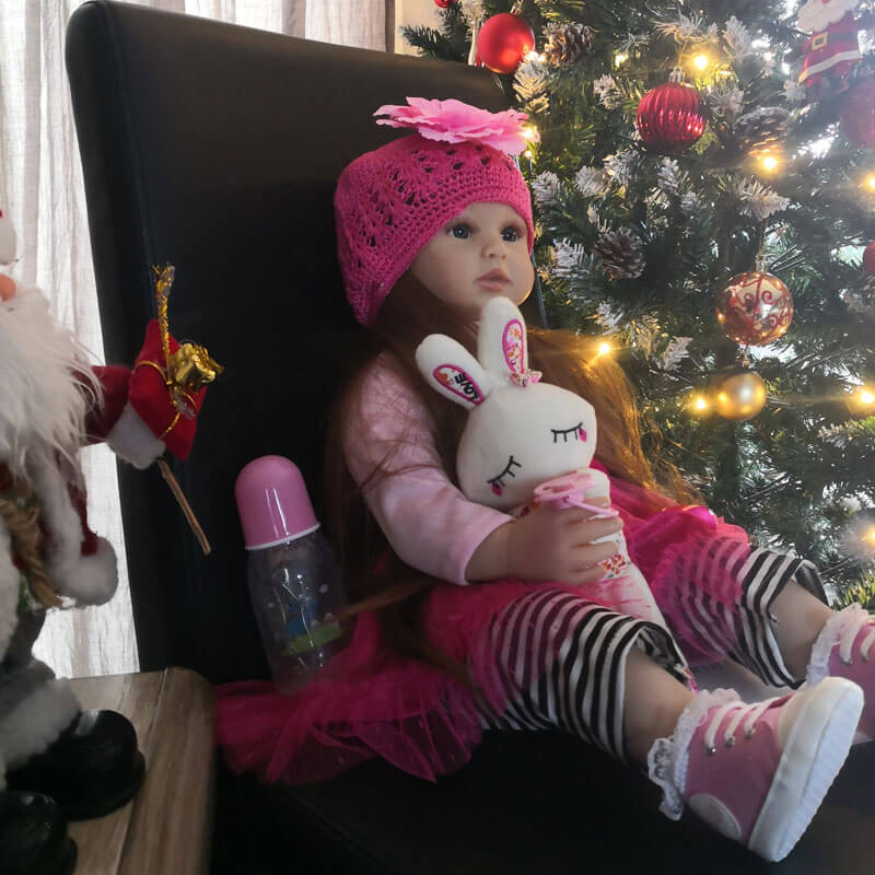 bambola-reborn-femmina-capelli-lunghi-ana-regnoreborn / bambola reborn femmina da regalare per Natale / regnoreborn