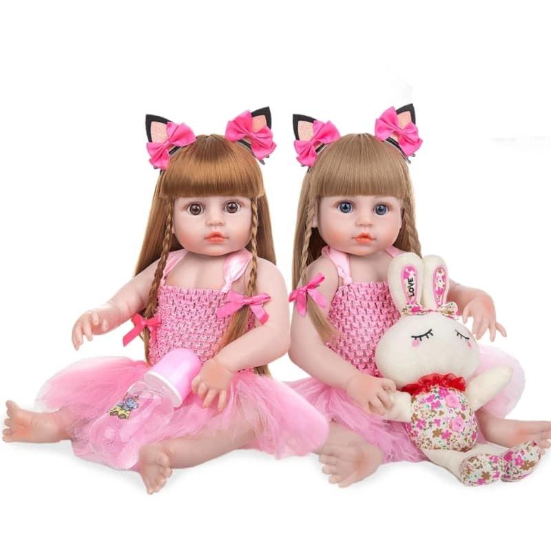 Bambole reborn gemelli - Lisa e Cynthia - Silicone - Toddler