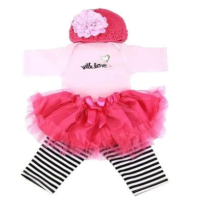 Cappellino, Maglietta, Gonnellina e pantalone per vestire la vostra bambola reborn