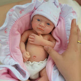 Bambola reborn 32cm neonato prematuro full silicone morbido