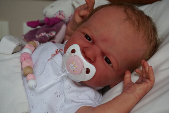 Bambola reborn femmina occhi aperti - Iliana by Laura Lee / neonato reborn femmina testa e arti in vinile