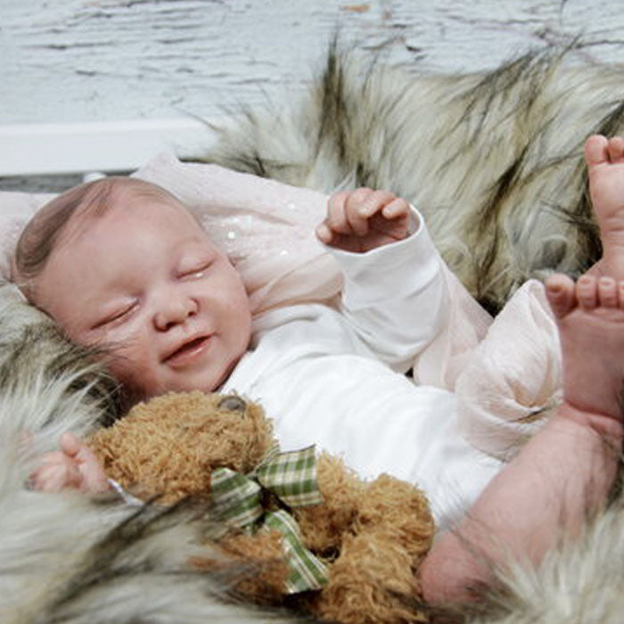 Bambola reborn femmina realborn - Blanka by Iveta Eckertova / neonato reborn femmina con capelli dpinti a mano / bambola reborn occhi chiusi