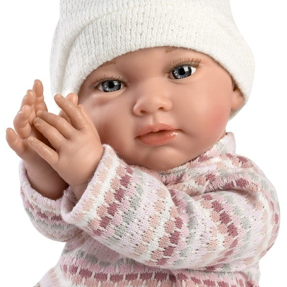 Bambola Reborn Jana 42 cm – Maglione in lana rosa