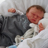 Bambola reborn maschio appena nato - Nathan by Manuella / bambole che sembrano vere con gli occhi chiusi / bambola reborn addormentata