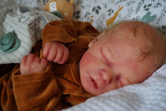 Bambola reborn maschio che dorme - Arthur by Realborn Darren / neonato reborn maschio realborn