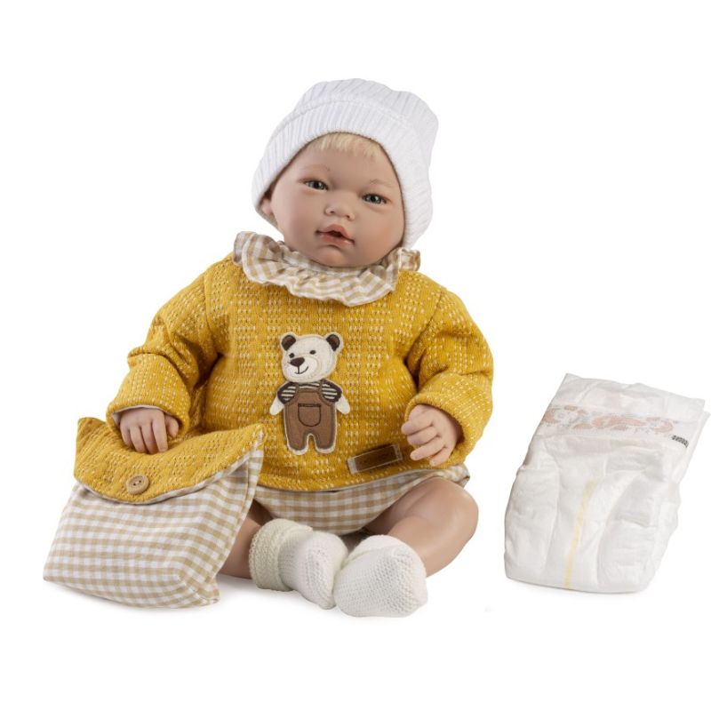 Bambola Reborn maschio Guille 46 cm – Corpo in stoffa