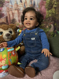 Bambola reborn maschio nera toddler (71cm) - Jameelah / neonato reborn di colore nero / bambole che sembrano vere