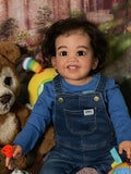 Bambola reborn maschio nera toddler (71cm) - Jameelah / bambole reborn occhi aperti / bambola reborn sito ufficiale italiano