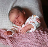 Bambola reborn neonato femmina occhi chiusi - Flora
