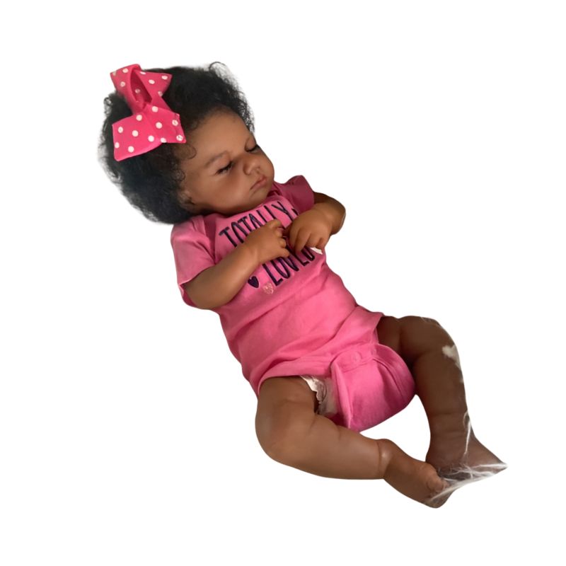 Bambola reborn nera afroamericana occhi chiusi - MAME