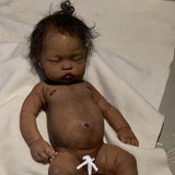Bambola reborn nera prematura 100% silicone - FBS Kit / bambola reborn femmina nera neonato prematuro / neonato reborn nero con tutto il corpo in silicone morbido