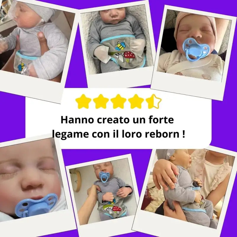 Bambola reborn realistica occhi chiusi 50cm - THEO