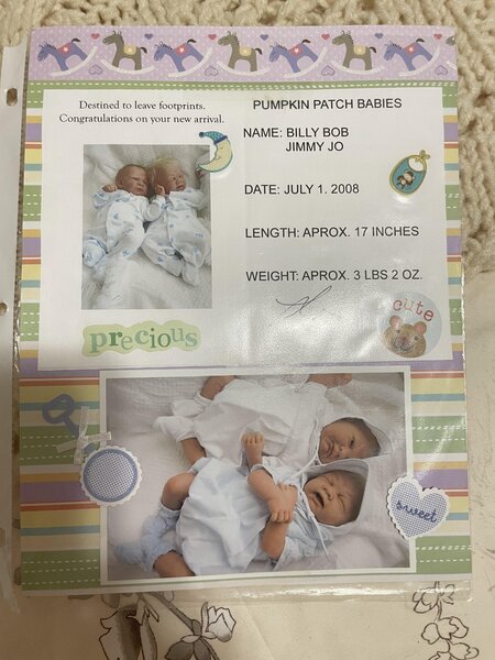 Bambole reborn gemelli preemie Billy Bob & Jimmy Jo by Lynn