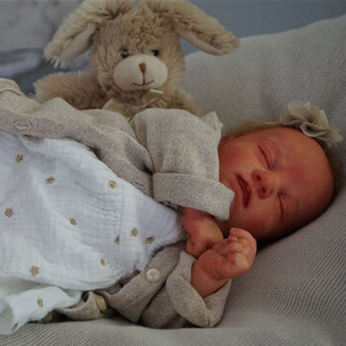 Bambolotto reborn femmina occhi chiusi - Monia by Realborn / bambola reborn femmina che dorme / neonato reborn femmina addormentato