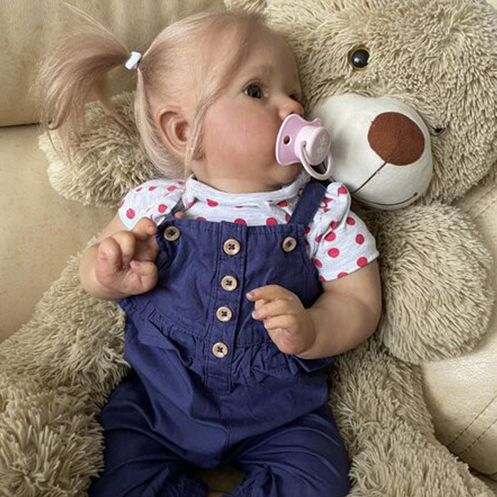 Bella bambola reborn grande Missy by Natali Blick / bambola reborn femmina alta 62cm / bellissimo bambolotto reborn femmina toddler con capelli biondi in mohair