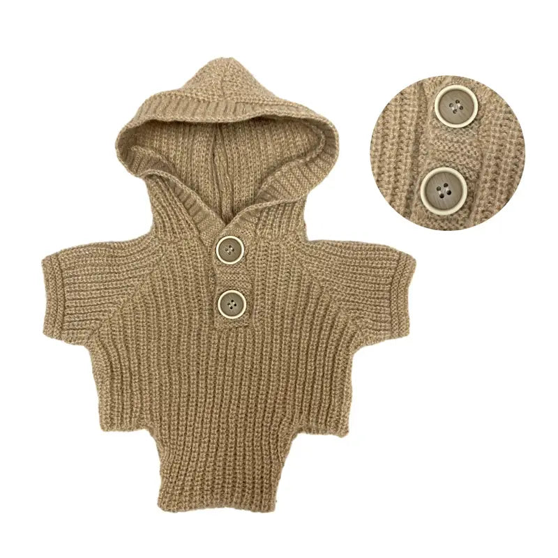 maglioncino-marrone- per bambole reborn 40-45cm