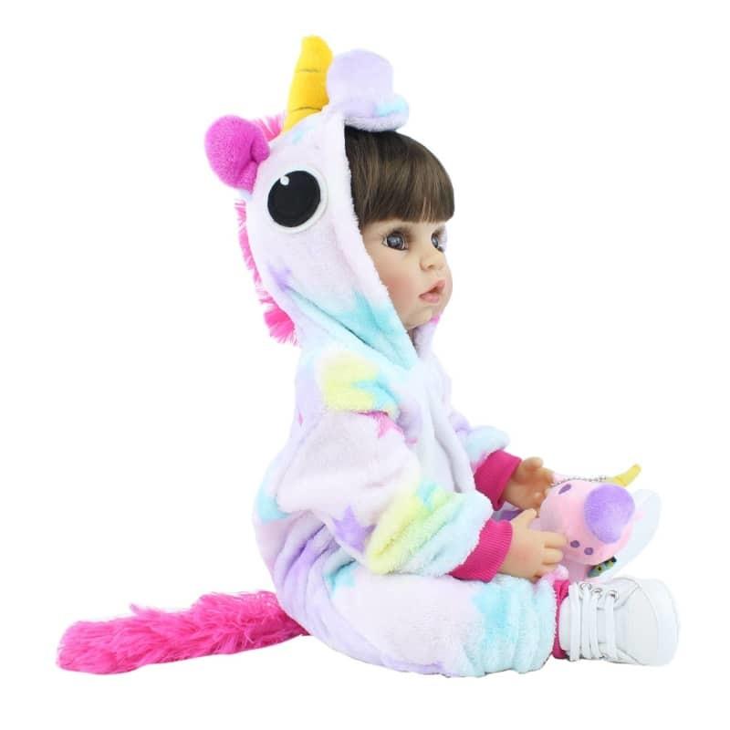 Bambola reborn femmina - Bianca ; bambola reborn in silicone (toddler) ; bambola unicorno