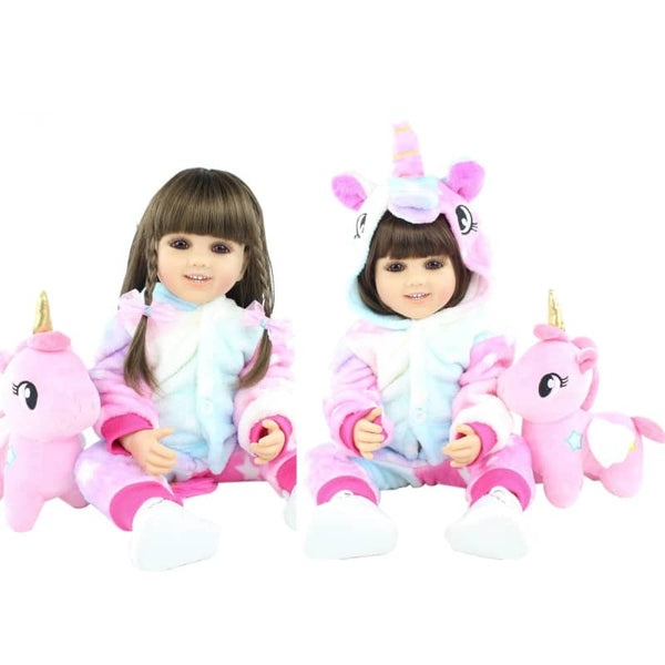 Bambola reborn femmina - Jasmina ; bambola reborn toddler (silicone) ; bambola unicorno