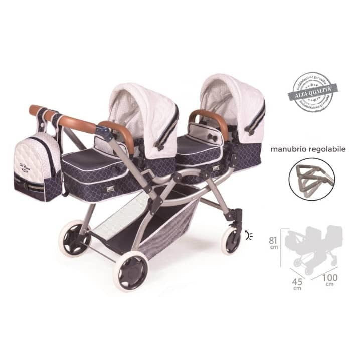 Passeggini per bambole reborn gemelli / Carrozzina gemellare per le bambole reborn / Passeggino per bambini giocattolo / Carrozzina giocatolo